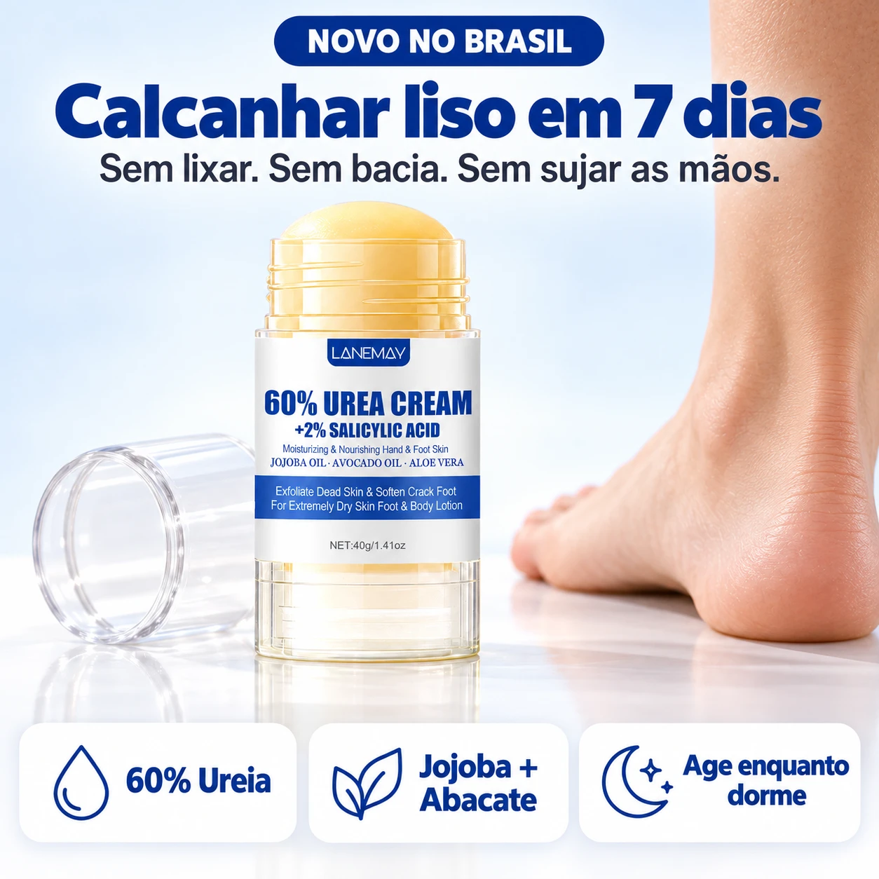 LANEMAY Ureia 60% — calcanhar liso em 7 dias
